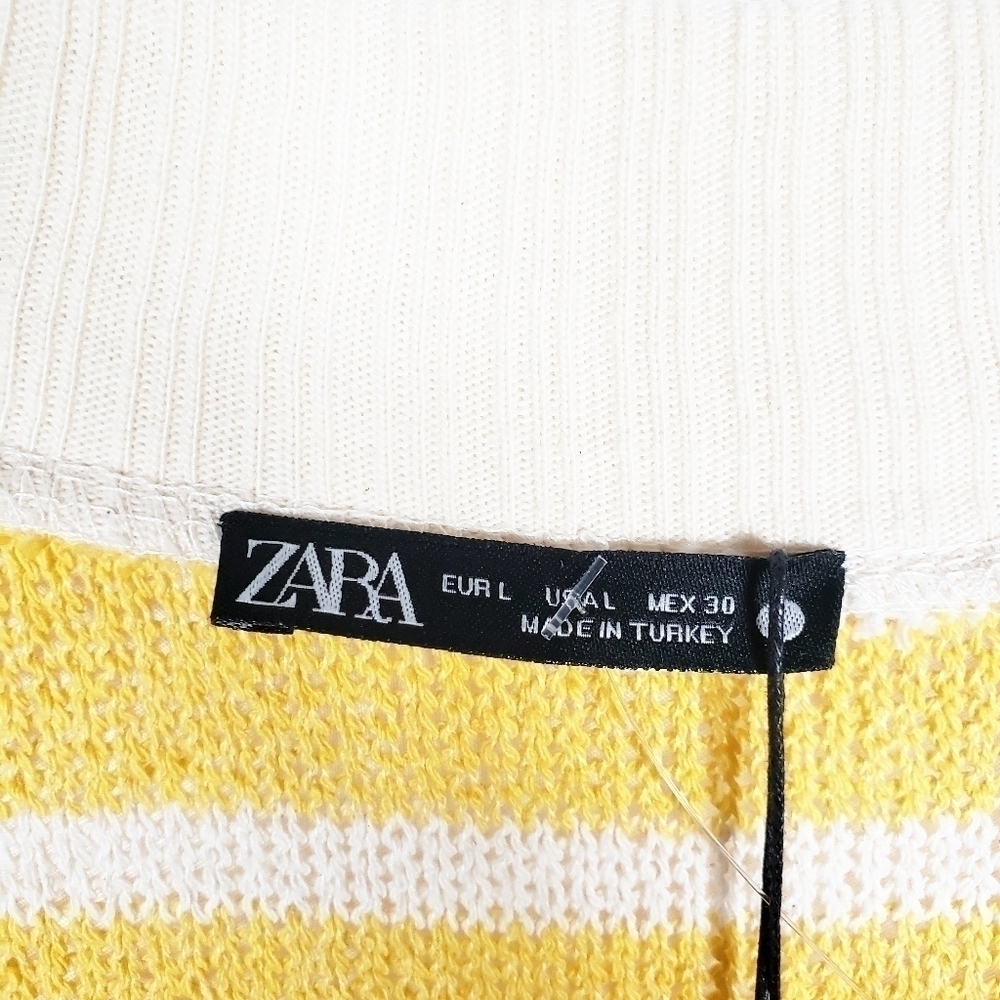 ZARA striped rustic sleeveless sweater vest NWT - Picture 4 of 6